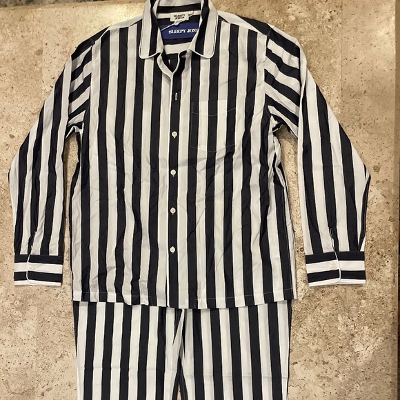 Sleepy Jones Other - Sleepy Jones Henry Pajama Set White & Blue Stripe Mens SZ L